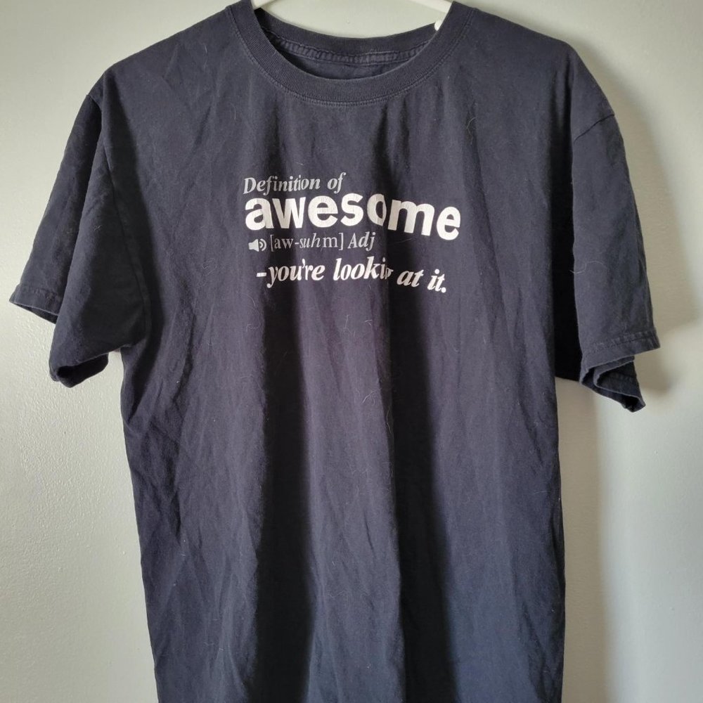 Men's Urban Pipeline Large Black Short Sleeve T-Shirt Definition of Awesome - Picture 1 of 1